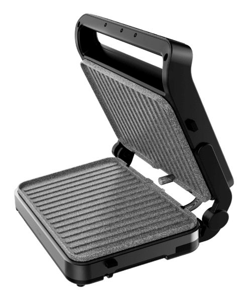 A01_EU01_112897 - Parrilla El�ctrica CECOTEC Rock'nGrill 2000 PerfectCook 2000W Temperatura Dual Regulable 80-230�C Placas Extra�bles con Revestimiento RockStone Aptas para Lavavajillas Apertura 105� Negra (A01_EU01_112897)