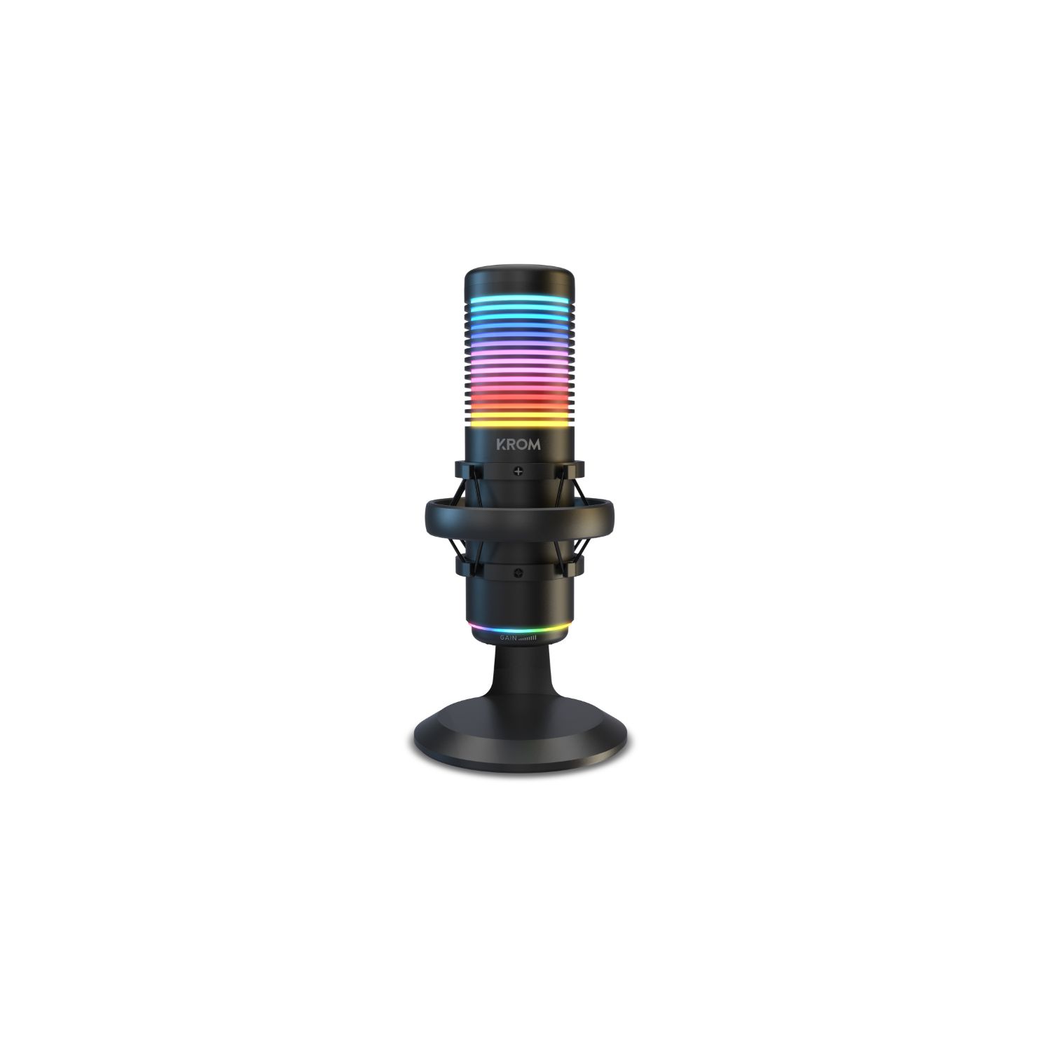 NXKROMKAZEPRO - Microfono profesional Krom Kaze Pro Kit de streaming con dos condensadores de capsula Patron cardioide u omnidireccional Incluye brazo articulado montura anti-shock filtro antipop y base de mesa Iluminacion RGB. USB y jack 3.5mm. Negro (NXKROMKAZEPRO)