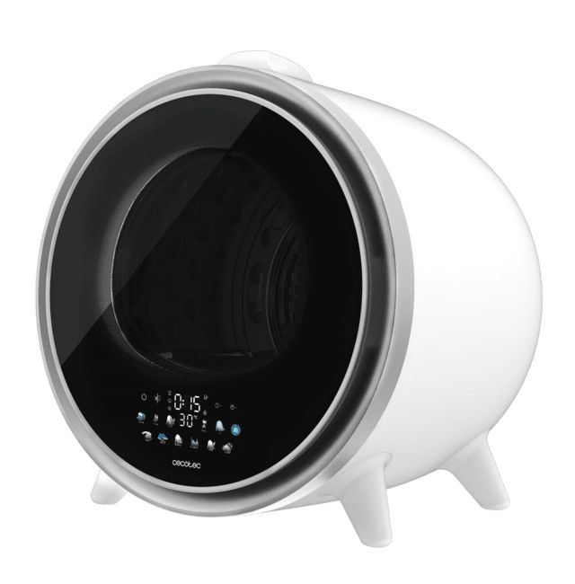 A01_EU01_111291 - Mini Secadora CECOTEC Bolero DressCode Dry 3600V Silver Compacta de Evacuaci�n Capacidad 3 Kg Secado Autom�tico 12 Programas Pantalla Funci�n Vapor y UV Care Detalle Gris Cromado (A01_EU01_111291)