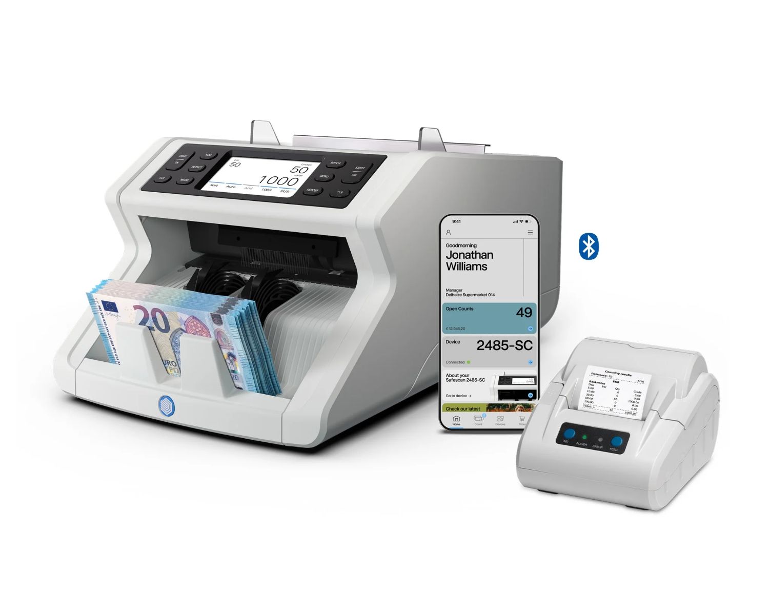 115-0752 - Contadora de billetes SAFESCAN 2485-SC, sistema de verificaci�n de 8 puntos, pantalla t�ctil a color de 3.5