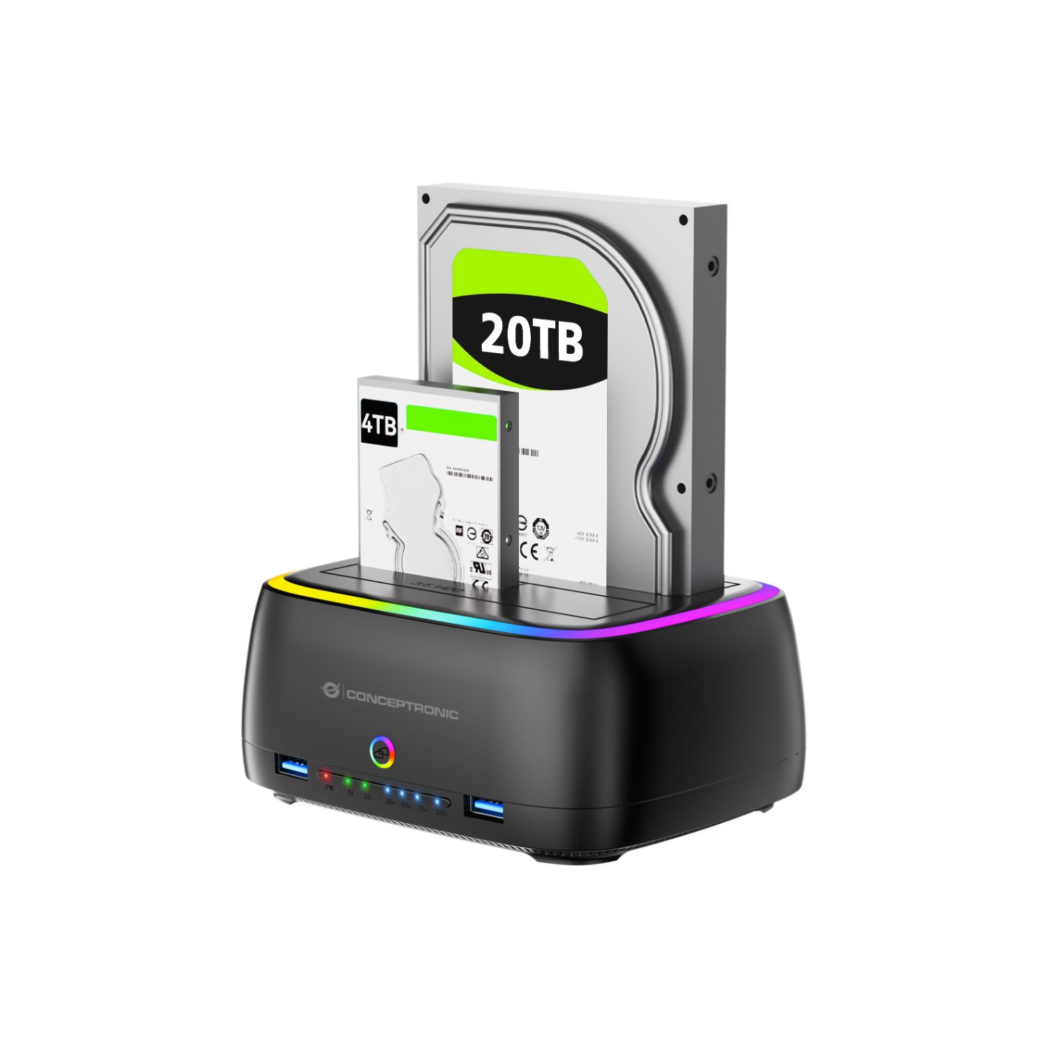 DONN36B - Docking Station USB-C Conceptronic DONN36B Doble Bahia SATA HDD SSD2.5
