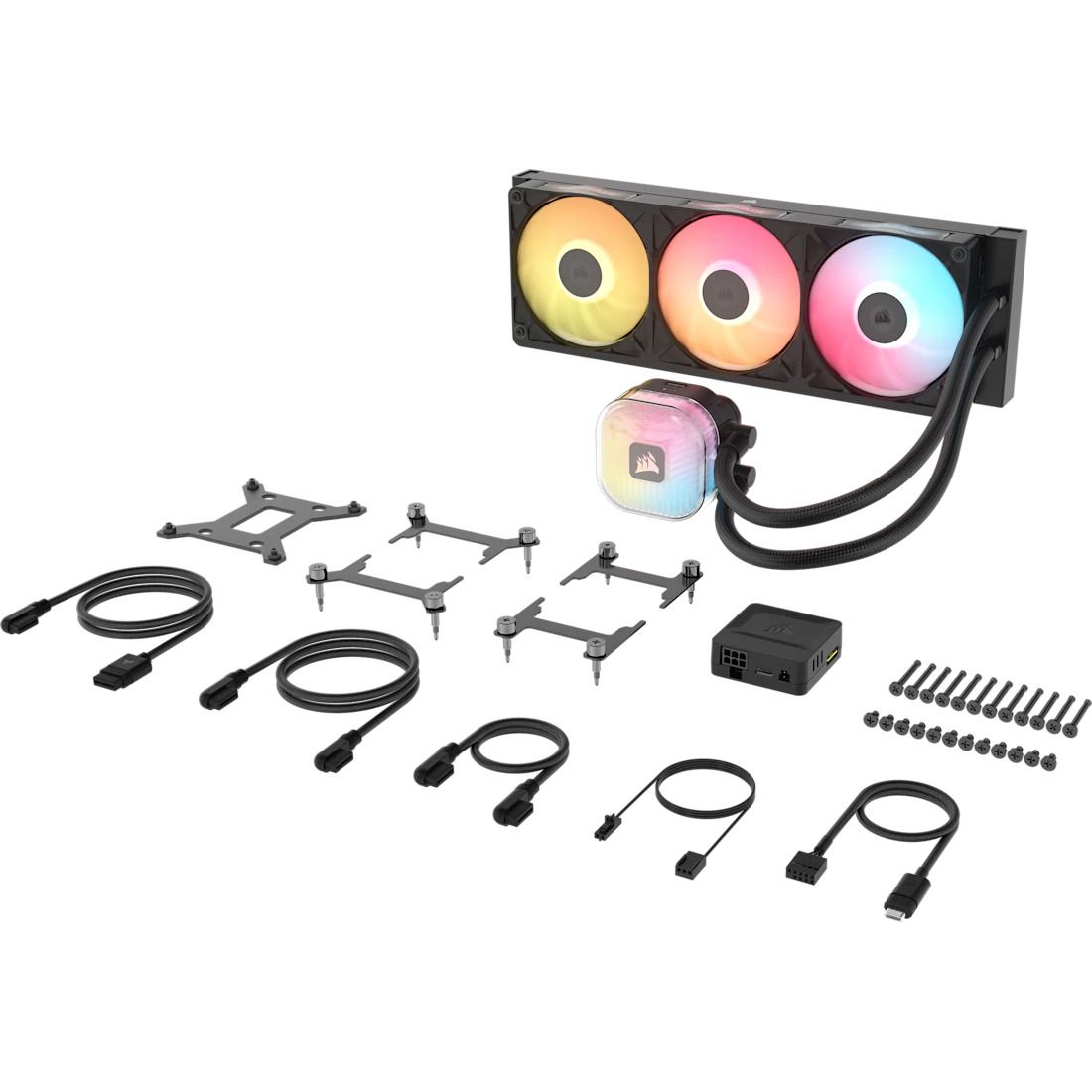 CW-9061037-WW - Refrigeracion liquidaCorsair iCUE LINK TITAN II 360 RX RGB 360mm 3 ventiladores RX120 RGB Conectividad iCUE LINK de cable unico Iluminacion RGB. Negro (CW-9061037-WW)