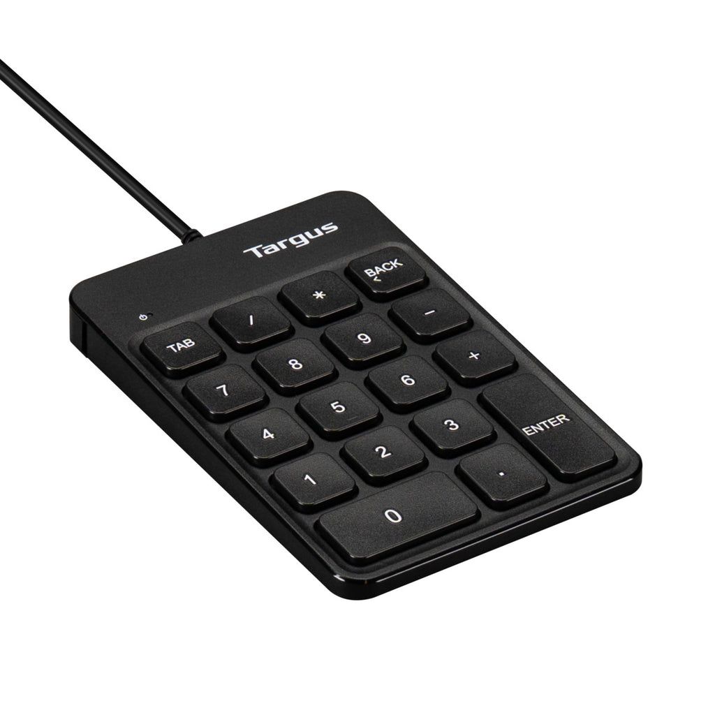 AKP13GL - Teclado Numerico Targus Con Cable USB Diseno Ergonomico Inclinado Plug&Play Sistemas Windows Y Compatible con Mac. Negro(AKP13GL)