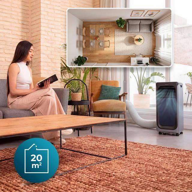 A01_EU01_123704 - A.C. Port�til CECOTEC ForceClima 7900 SmartTouch 7000 BTU 792W 4 Modos: Ventilaci�n/Refrigeraci�n/Deshumidificaci�n/Noche Pantalla LED Temporizador 24h Control T�ctil/WiFi APP 4 Ruedas 360� Mando a Distancia (A01_EU01_123704)