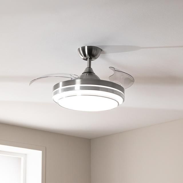 A01_EU01_108201 - Ventilador de Techo CECOTEC EnergySilence Aero 4300 lnvisible Double Metal Motor DC 35W Luz LED 3 Aspas Retr�ctiles 6 Velocidades Temporizador 8h Mando a Distancia (A01_EU01_108201)