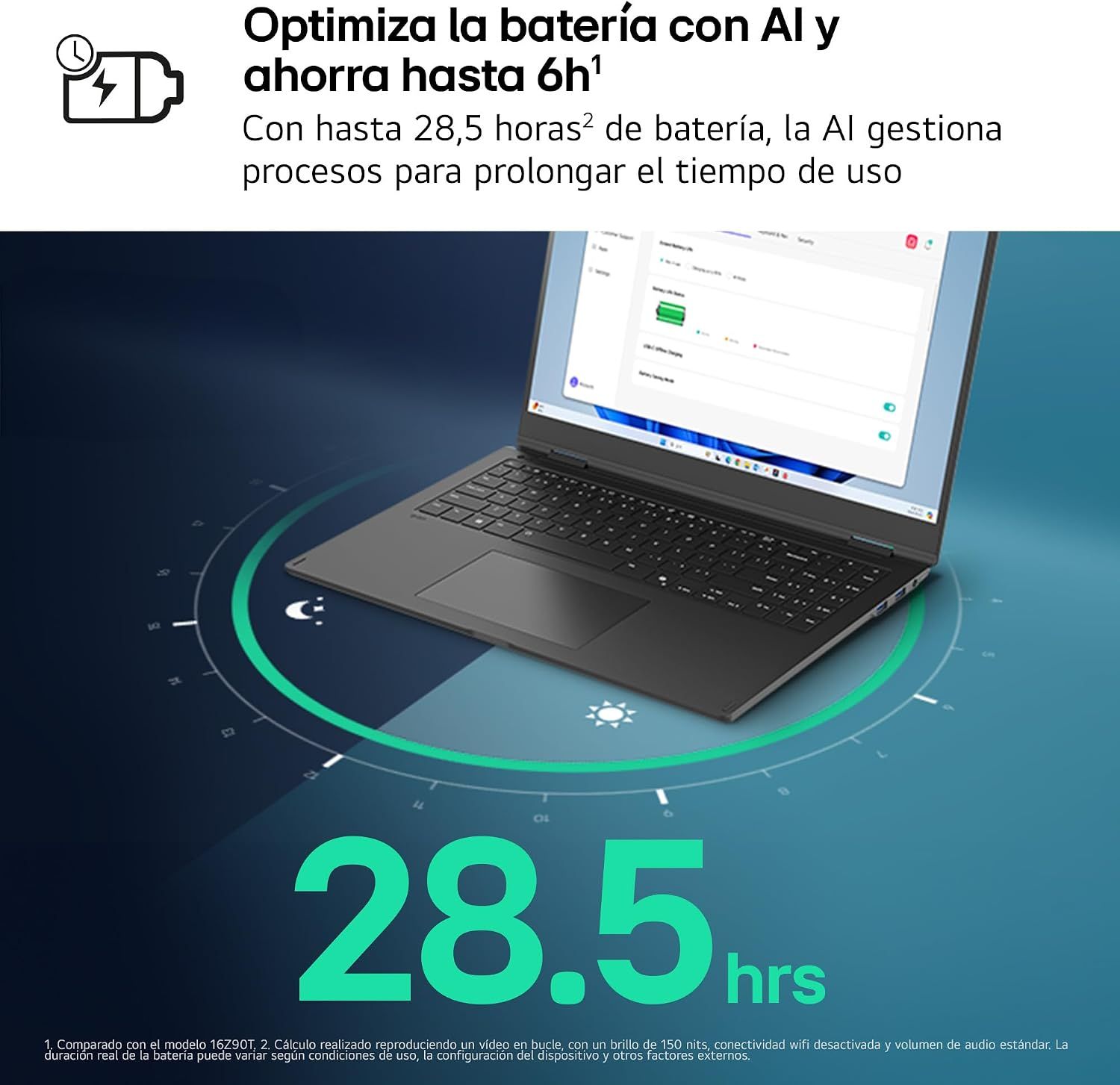 16Z90TL-G.AU85BN - Port�til LG gram Intel Core Ultra 7-258V 32Gb 512Gb SSD C�mara FHD 2xUSB-A 3.0 2xUSB4 1xHDMI 2.1 WiFi 7 Bluetooth 5.3 16