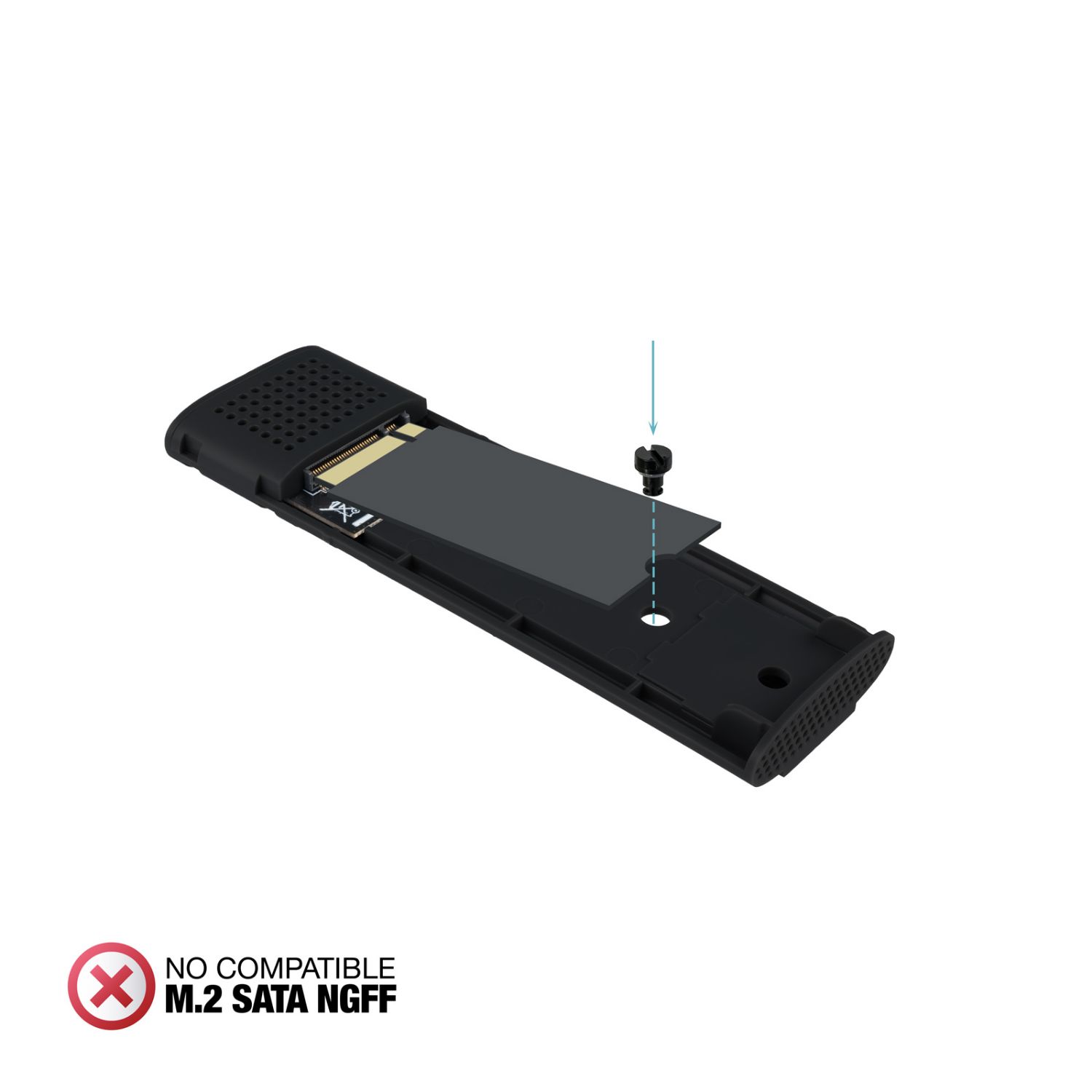 TQE-2231B - Caja Externa TooQ SSD M.2 NVMe PCIe USB-C 3.1 Negra (TQE-2231B)