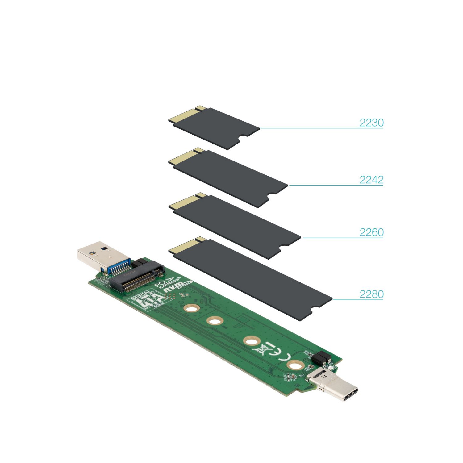 TQE-2240B - Caja Externa TooQ SSD M.2 NVMe SATA PCIe USB-A 3.0 USB-C 3.0 Negra (TQE-2240B)