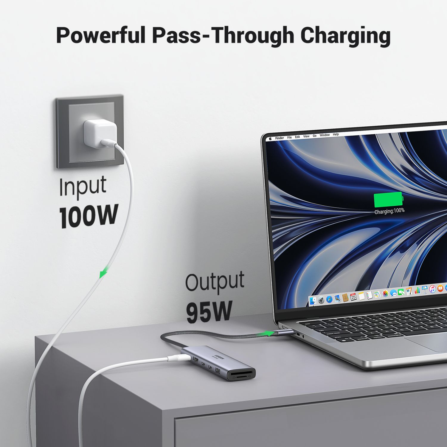 45521 - Hub Ugreen Revodok USB-C a 1xUSB-A 3.0/2xUSB-C 3.0/1xUSB-C 100W/1xHDMI 4K 60Hz/SD Gris (45521)