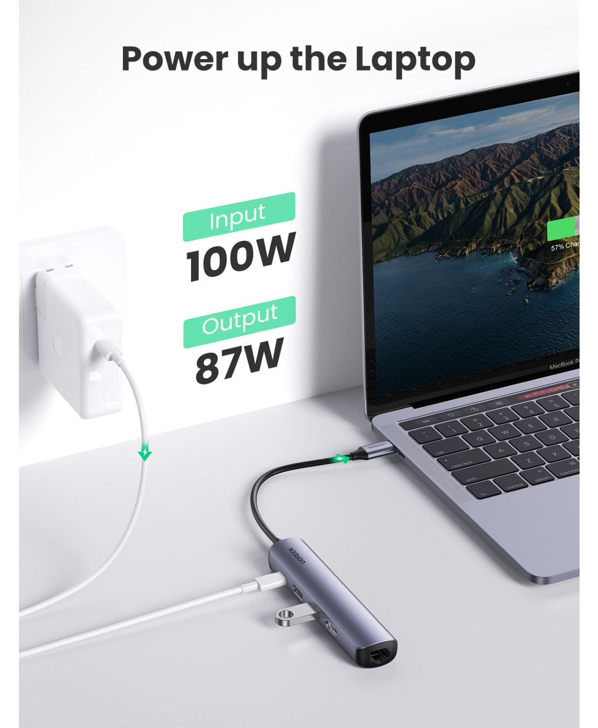 UG10919 - Replicador de Puertos Ugreen USB-C a 2xUSB-A 3.0/1xUSB-C PD 100W/1xHDMi/1xRJ45 Ethernet GbE Gris (UG10919)