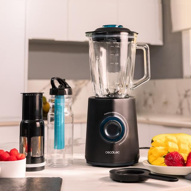04392 - Batidora de Vaso CECOTEC Power Black Titanium 2300Max Mix Go 2300W 5 Velocidades Funci�n Turbo Jarra Termorresistente 1.5L Negra (04392)