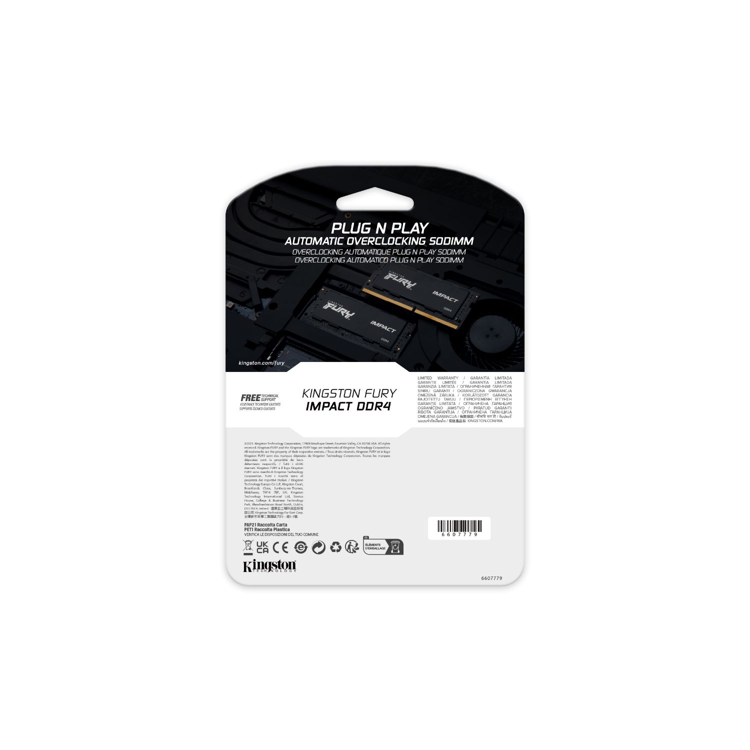 KF432S20IB/32 - M�dulo Kingston Fury Impact DDR4 16Gb 3200 MT/s 260-pin Sodimm CL20 1.2V (KF432S20IB/32)