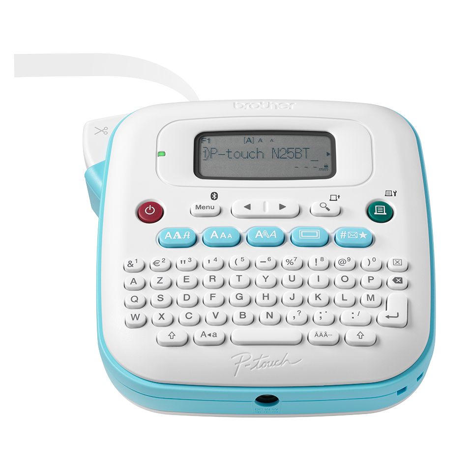 PTN25BTQL1 - Rotuladora Electr�nica Brother de Sobremesa Pantalla con Vista Previa Bluetooth Cinta 12mm Teclado QWERTY Cortador Manual Azul/Blanca (PTN25BTQL1)