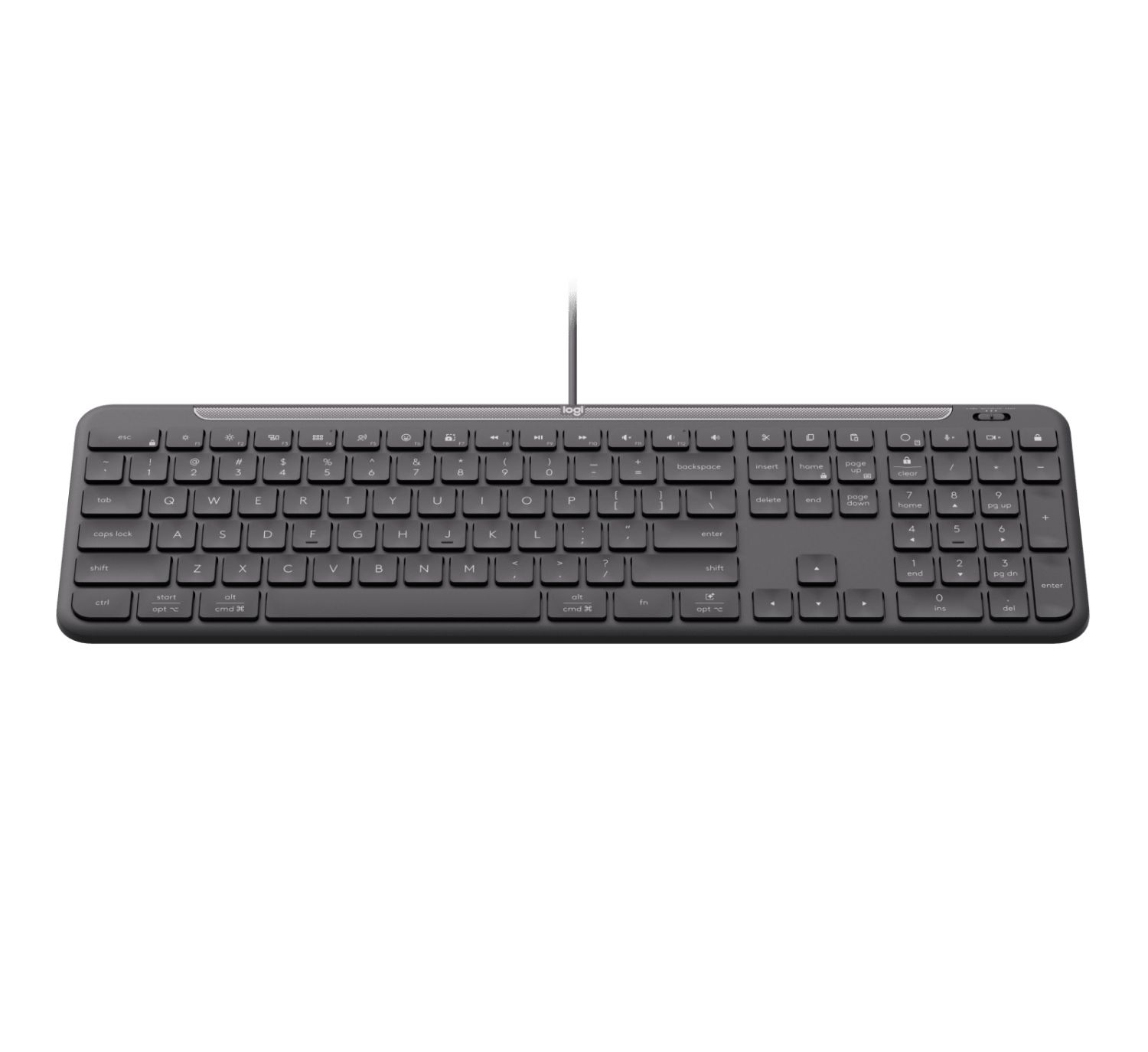 920-013329 - Teclado Logitech Signature Slim Wired K620 QWERTY 108 Teclas USB-C Cable 1.8m Grafito (920-013329)