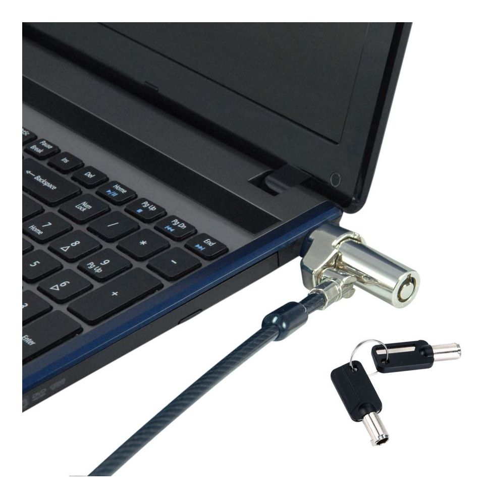 CUSTODIO02BNM - Cable de Seguridad Conceptronic CUSTODIO02BNM Nano Slot con Llave Compatible Llave Maestra. Cable de 4.5mm Negro (CUSTODIO02BNM)