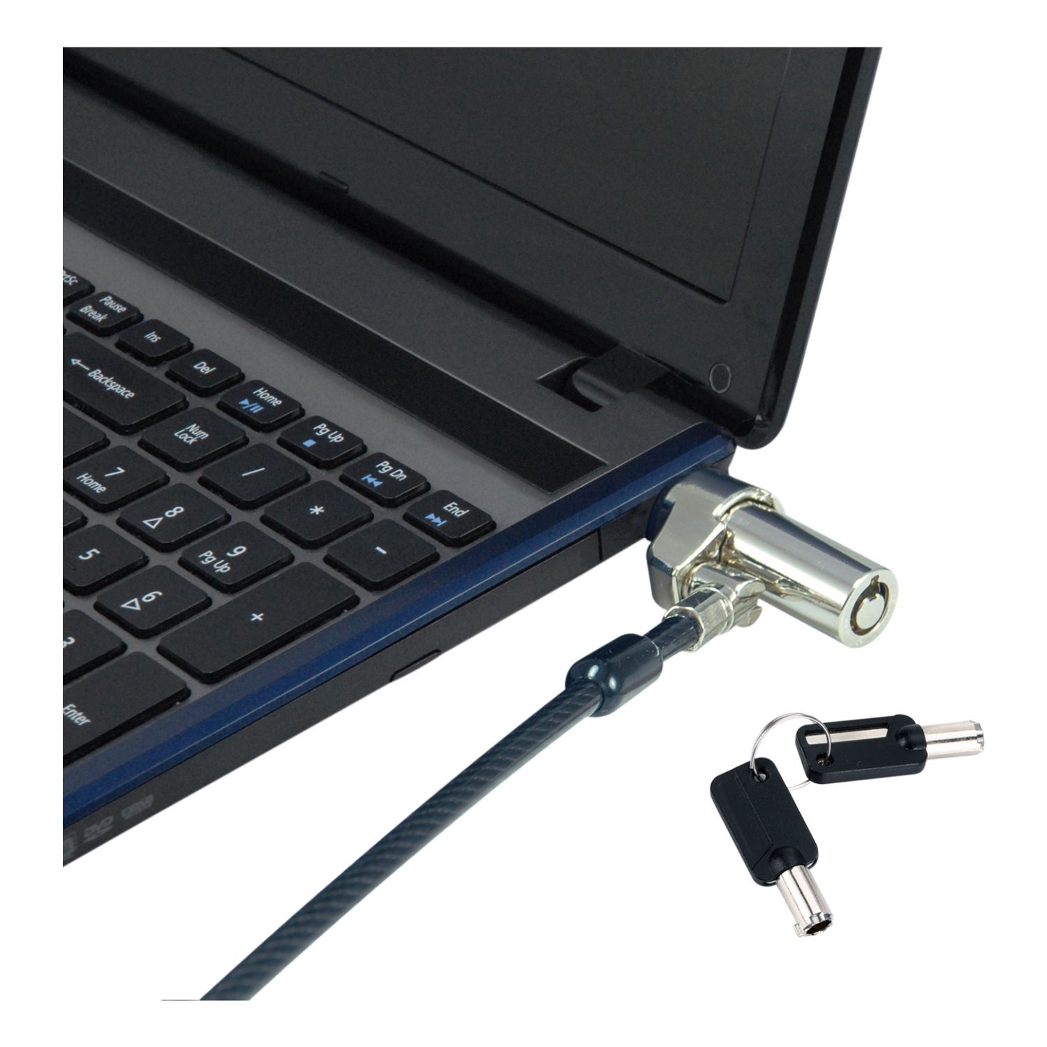 CUSTODIO02BNTM - Cable de Seguridad Conceptronic CUSTODIO02BNTM Doble Cabezal Nano Slot con Llave Compatible Llave Maestra. Negro (CUSTODIO02BNTM)