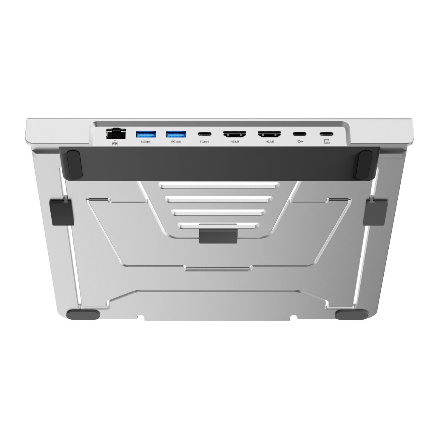 DONN35S - Docking Station USB-C con Soporte para port�til Conceptronic DONN35S HDMI 4K USB-A 3.0 RJ45 Power Delivery 100W Gris (DONN35S)