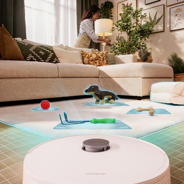 A01_EU01_136638 - Robot Aspirador Cecotec Conga Q200 y friegasuelos con mopas giratorias elevables. Mopa derecha extensible 55 mm. 25000 Pa y detecci�n avanzada de obst�culos. Limpieza en la base autom�tica con secado con aire caliente. (A01_EU01_136638)