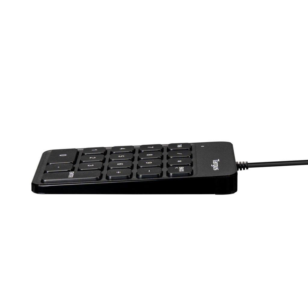 AKP13GL - Teclado Numerico Targus Con Cable USB Diseno Ergonomico Inclinado Plug&Play Sistemas Windows Y Compatible con Mac. Negro(AKP13GL)