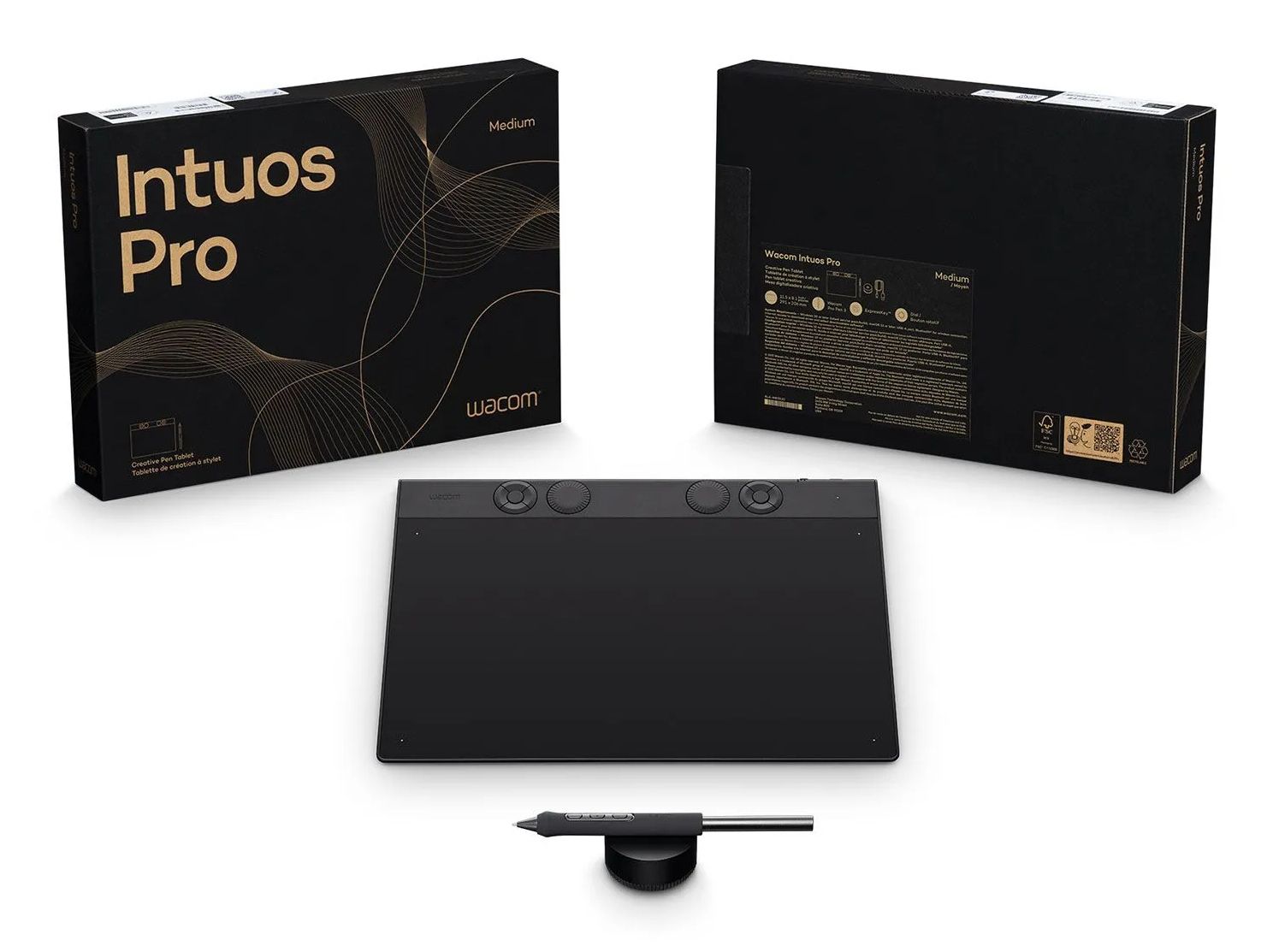 PTK670K0B - Wacom Intuos Pro Medium PTK670K0B. Tableta gr�fica profesional de tama�o mediano. Dise�o para ilustraci�n, gr�fico, fotograf�a y edici�n digital. Alta precisi�n 8.192 niveles. Conectividad USB e inal�mbrica.(PTK670K0B)