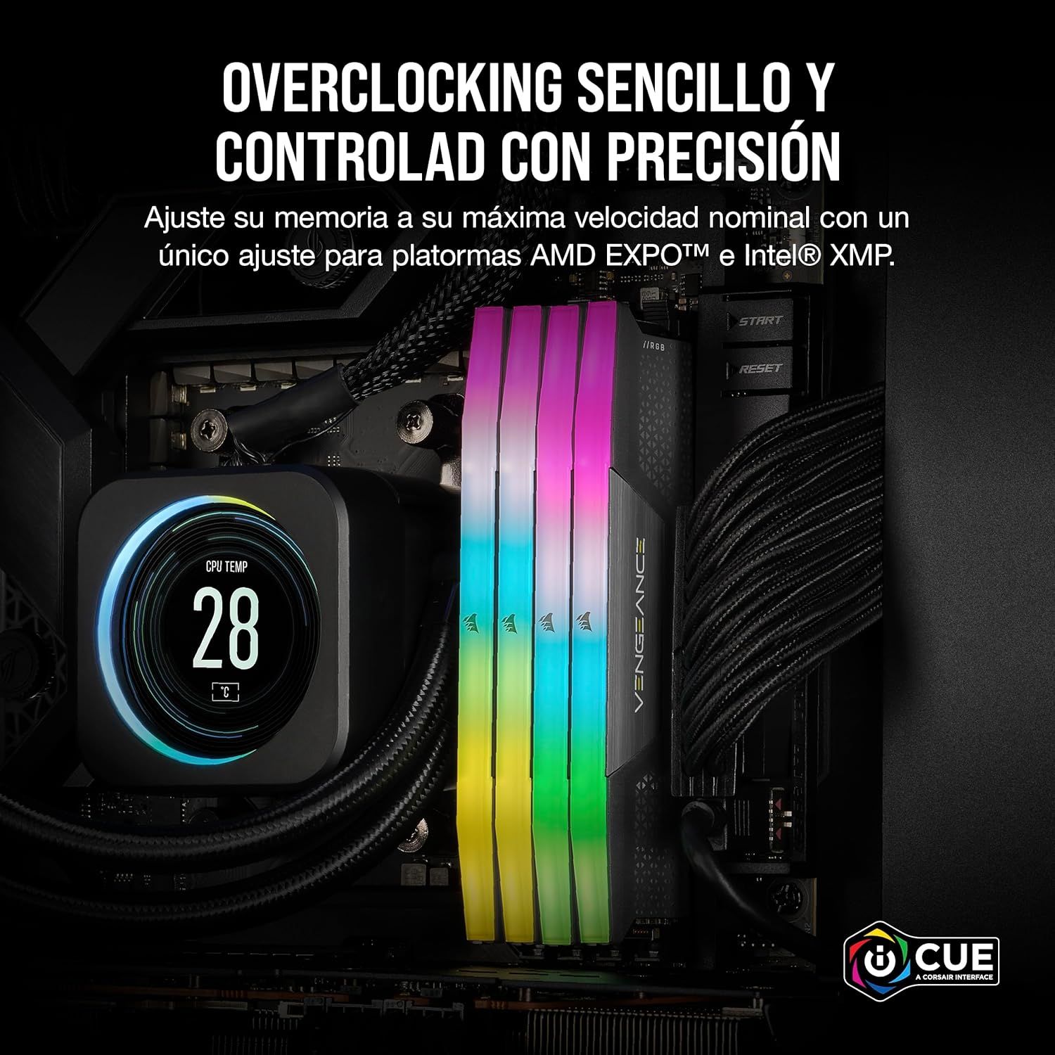 CMH16GX5M2B5600Z40 - M�dulo CORSAIR Vengeance DDR5 16Gb (2�8Gb) 5600MHz RGB DIMM (CMH16GX5M2B5600Z40)