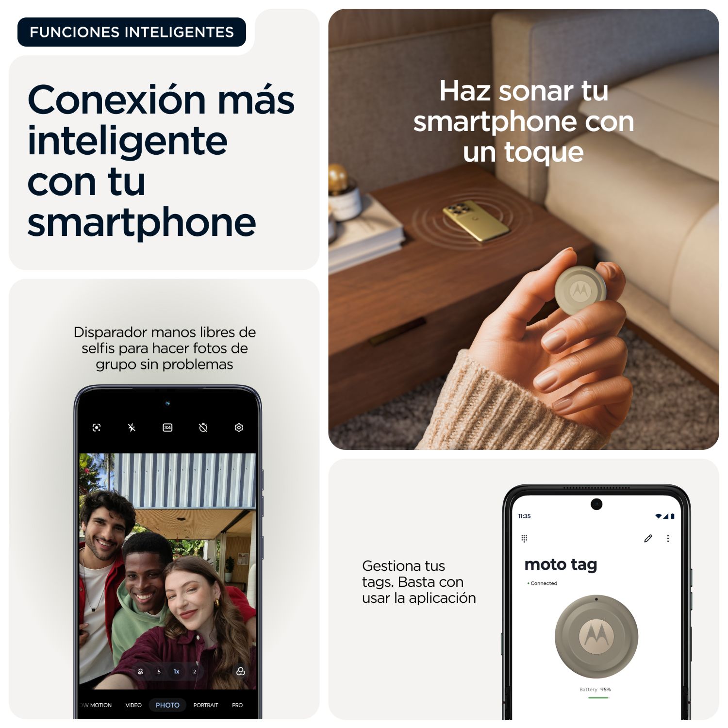 PG38C08028 - Localizar Bluetooth Motorola Antirrobo Moto Tag 2 Altavoz BT 6.0 UWB Pantone Arabesco/Roble Laurel (PG38C08028)