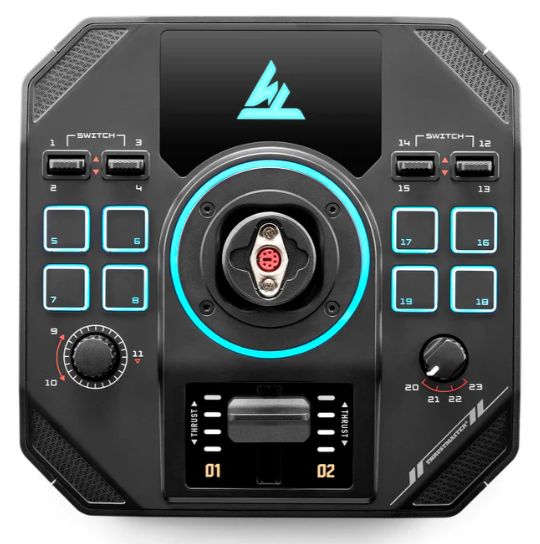 2960945 - Joystick y acelerador Thrustmaster Sol-R 4 HOTAS para PC. 21 botones en el joystick, dos gatillos y mini-stick. Acelerador ajustable de 80 mm, resistencia personalizable. (2960945)