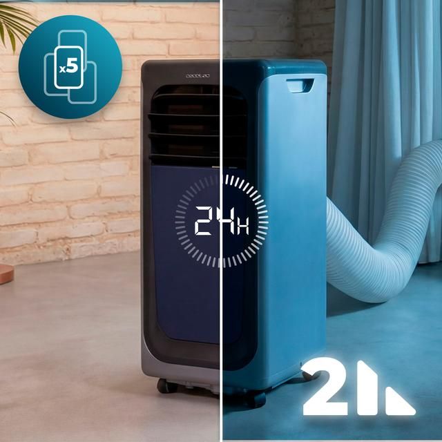 A01_EU01_123704 - A.C. Port�til CECOTEC ForceClima 7900 SmartTouch 7000 BTU 792W 4 Modos: Ventilaci�n/Refrigeraci�n/Deshumidificaci�n/Noche Pantalla LED Temporizador 24h Control T�ctil/WiFi APP 4 Ruedas 360� Mando a Distancia (A01_EU01_123704)