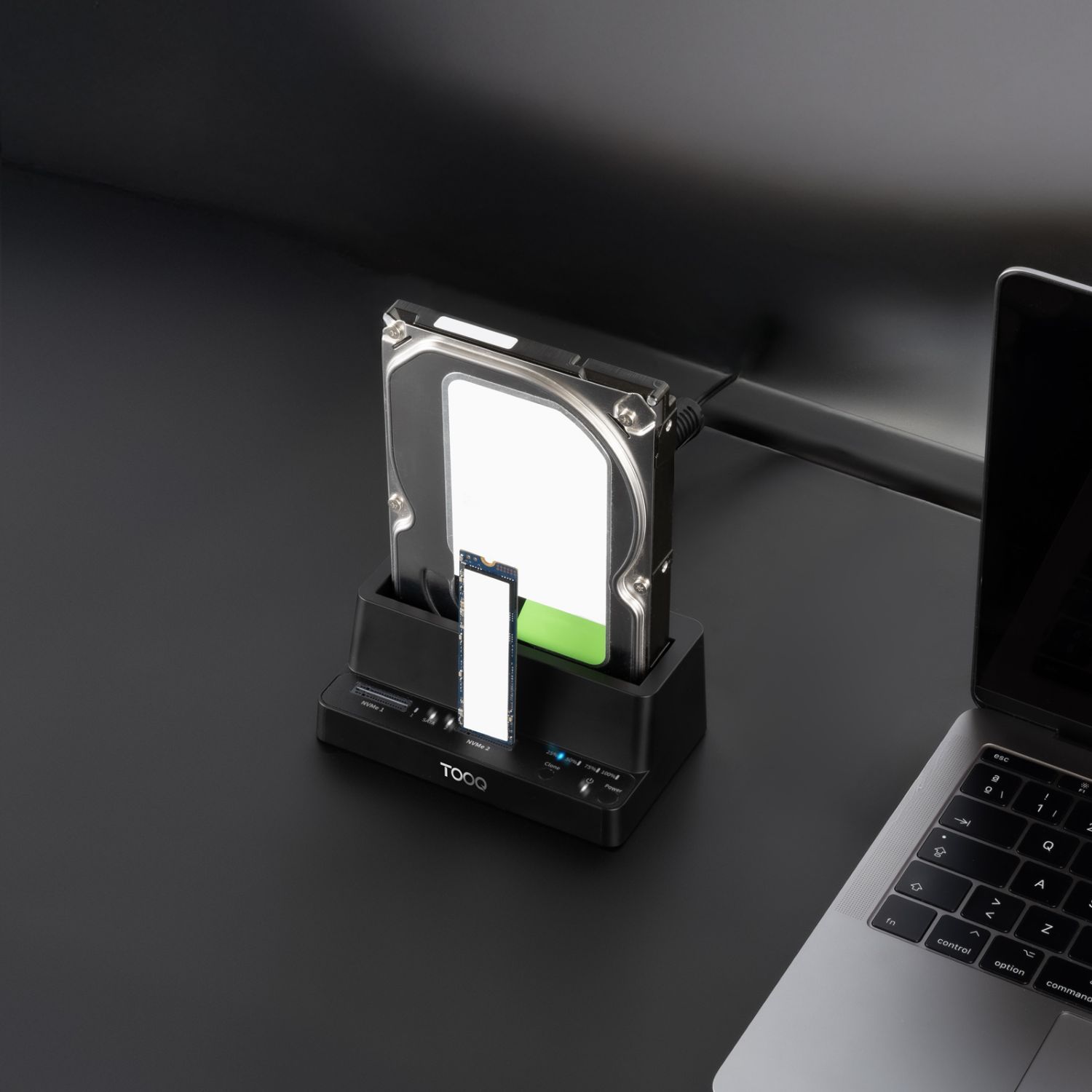 TQDS-502B - Docking Station TooQ SSD/HD USB-C PCIe SATA Negro (TQDS-502B)