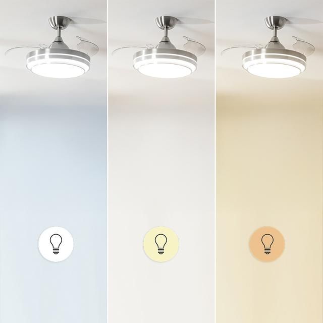A01_EU01_108201 - Ventilador de Techo CECOTEC EnergySilence Aero 4300 lnvisible Double Metal Motor DC 35W Luz LED 3 Aspas Retr�ctiles 6 Velocidades Temporizador 8h Mando a Distancia (A01_EU01_108201)