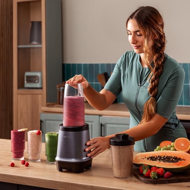 03908 - Batidora de Smoothies CECOTEC Nutriblender Fusion 1000W 6 Cuchillas 2 Vasos Port�tiles (03908)