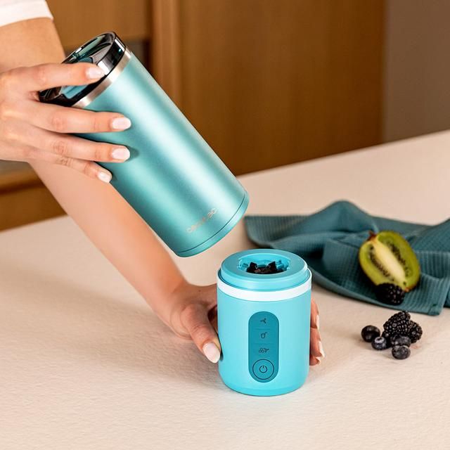 A01_EU01_123293 - Batidora de Vaso CECOTEC Power Titanium Shake2Go Olive Steel 180W 600ml USB-C 3 Programas (A01_EU01_123293)