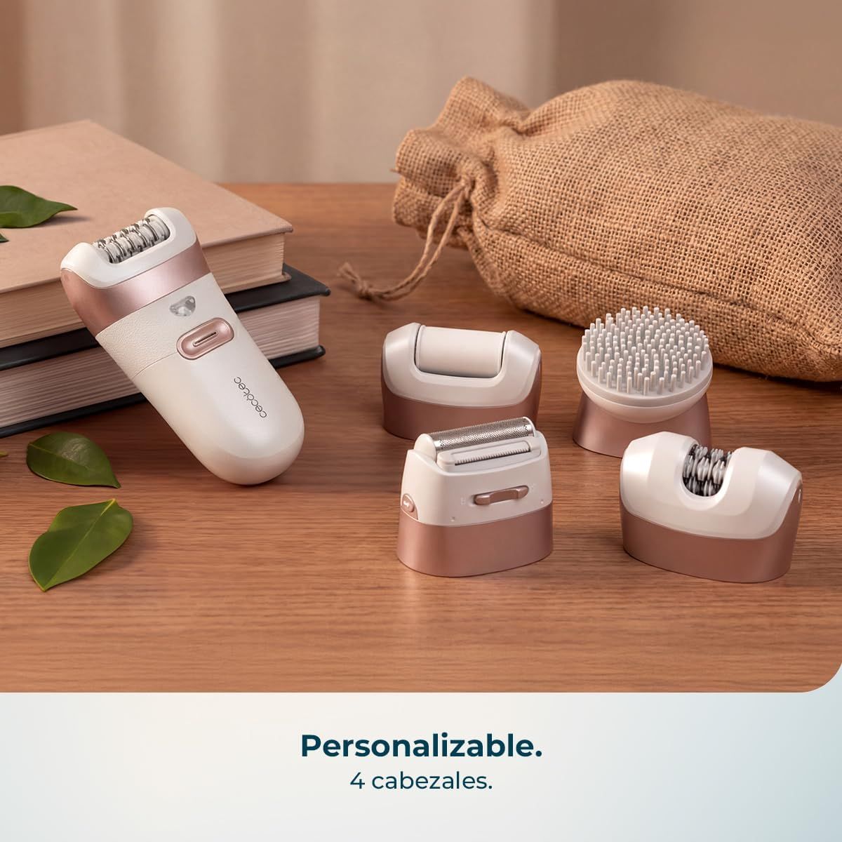 A01_EU01_116307 - Cecotec SkinCare Depil-Action 6000 4in1. Sistema de depilaci�n corporal multifunci�n con 4 cabezales intercambiables Uso en seco y mojado Wet & Dry Bater�a recargable de alta autonom�a dise�o ergon�mico y compacto(A01_EU01_116307)