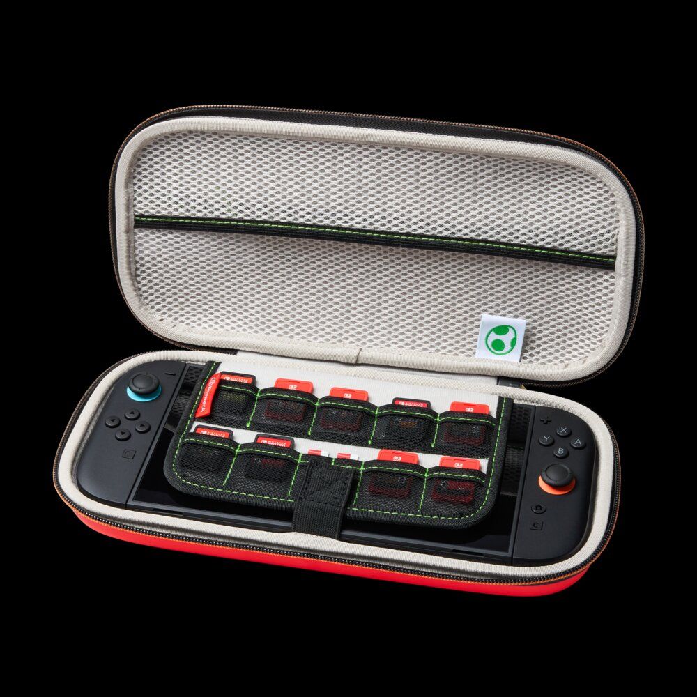 nscs0573 - Funda protectora PowerA Protection Case para Nintendo Switch 2 Carcasa rigida Soporte de juego integrado Guardado para 9 tarjetas de juego y tarjetas microSD Bolsillo de malla Interior de felpa suave Asa de transporte(NSCS0573)