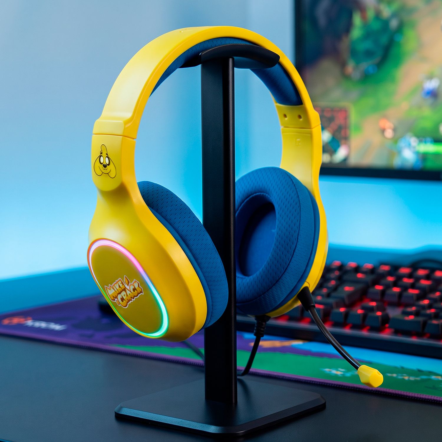 NXKROMKRACK - Auriculares + Micr�fono KROM Krack Mikecrack 7.1 RGB USB Multiplataforma Amarillo/Azul (NXKROMKRACK)