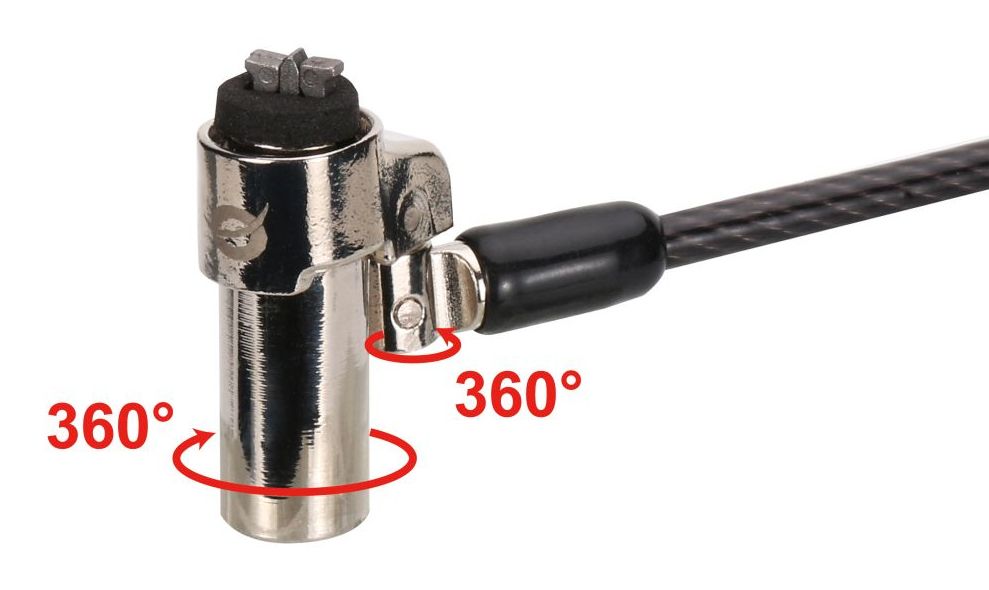 CUSTODIO02BNM - Cable de Seguridad Conceptronic CUSTODIO02BNM Nano Slot con Llave Compatible Llave Maestra. Cable de 4.5mm Negro (CUSTODIO02BNM)