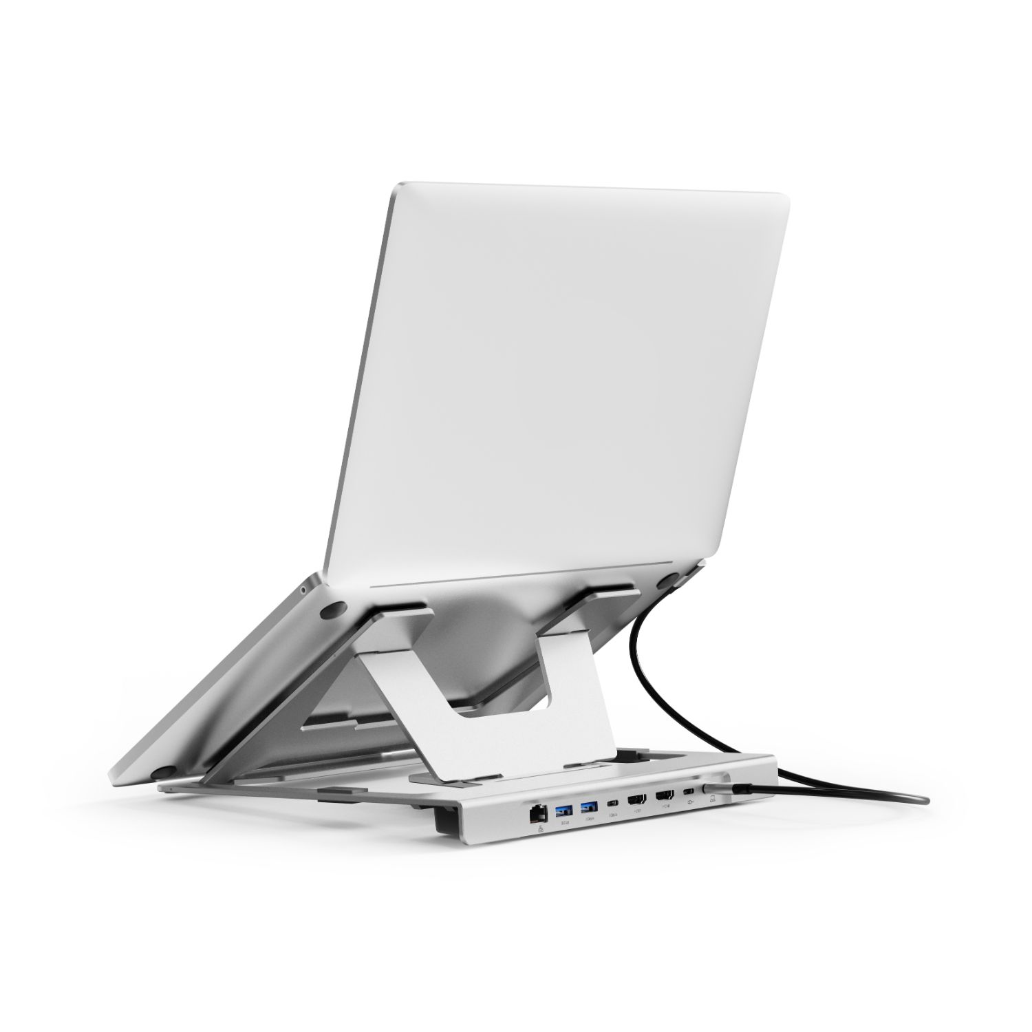 DONN35S - Docking Station USB-C con Soporte para port�til Conceptronic DONN35S HDMI 4K USB-A 3.0 RJ45 Power Delivery 100W Gris (DONN35S)