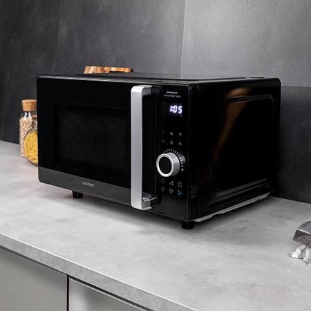 01405 - Microondas Cecotec GrandHeat 2500 Flatbed Touch Negro, sin Plato Digital de 800W, Capacidad 25L, Panel de Control T�ctil, 8 Funciones Preconfiguradas, Temporizador, Bloqueo de Seguridad. (01405)