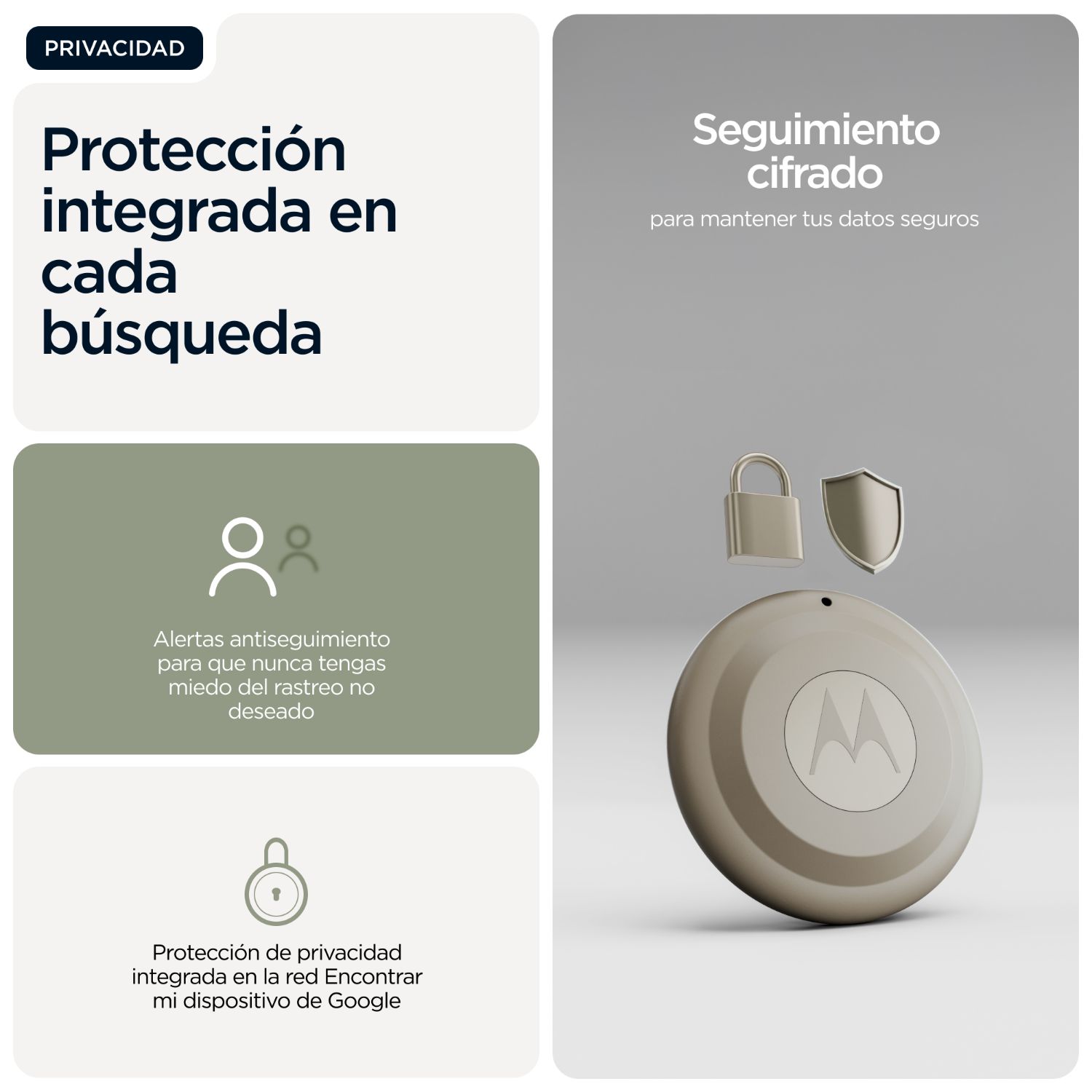 PG38C08028 - Localizar Bluetooth Motorola Antirrobo Moto Tag 2 Altavoz BT 6.0 UWB Pantone Arabesco/Roble Laurel (PG38C08028)