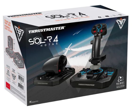 2960945 - Joystick y acelerador Thrustmaster Sol-R 4 HOTAS para PC. 21 botones en el joystick, dos gatillos y mini-stick. Acelerador ajustable de 80 mm, resistencia personalizable. (2960945)