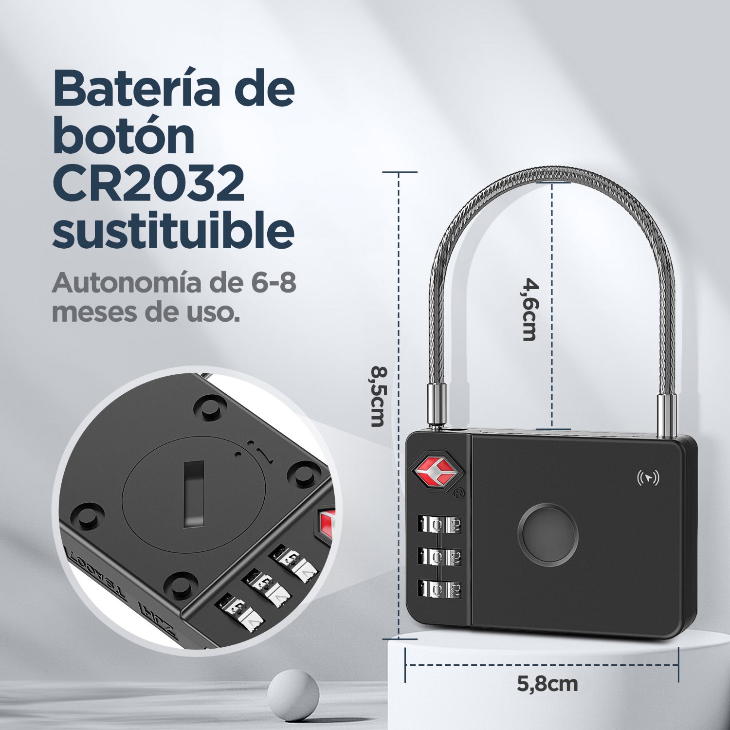 MCLOK0001 - Candado Muvit Localizador Inteligente Combinaci�n de 3 D�gitos (MCLOK0001)