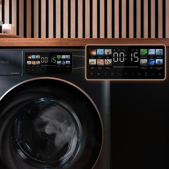 A01_EU01_112750 - Lavadora CECOTEC Bolero Wash&Dry 106950 Autodose Inverter 3D Steel Secadora Autodosis de Carga Frontal 10/6 Kg 1400rpm Clase A PAntalla 9.2