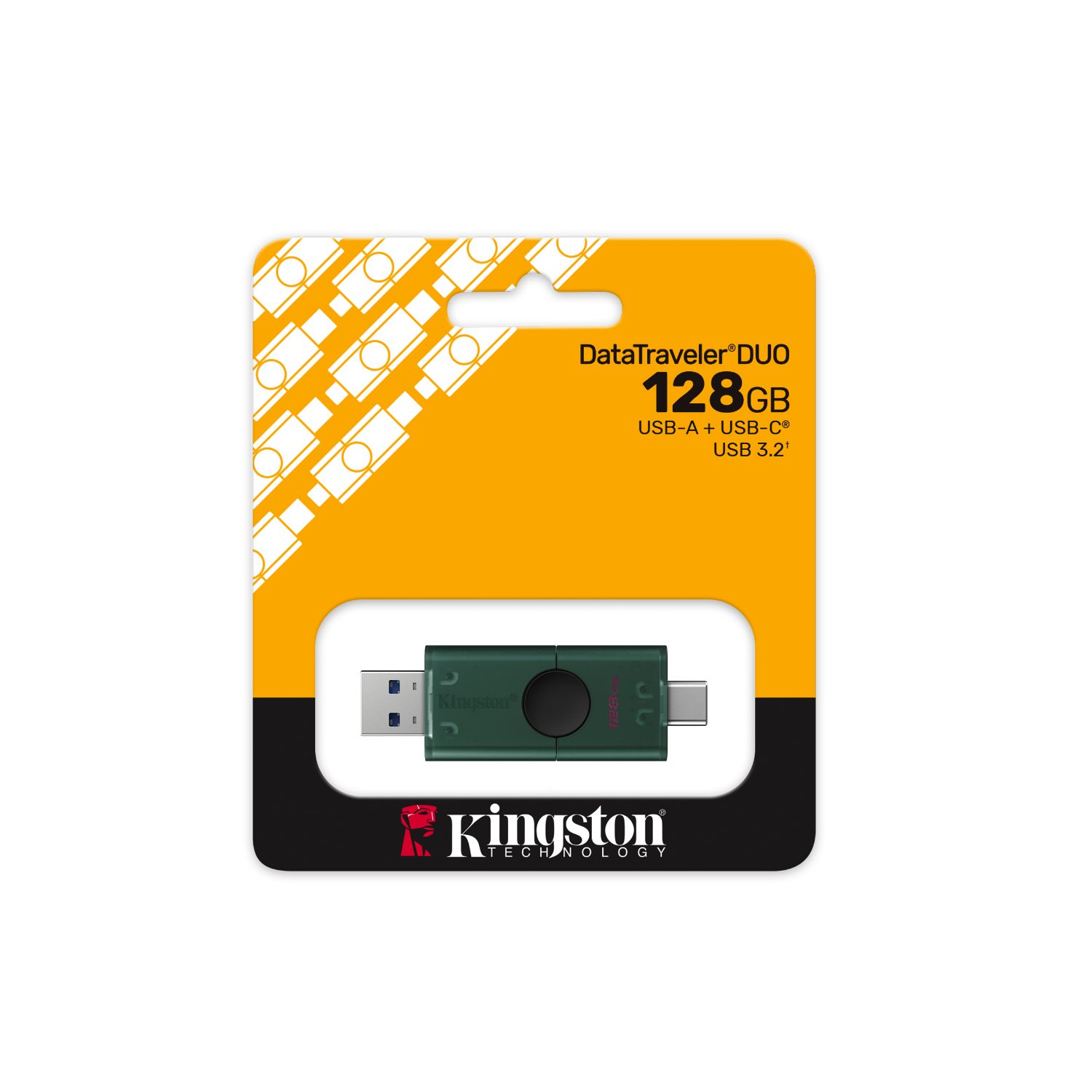 DTDEG2/128GB - Pendrive Kingston DataTraveler Duo G2 128Gb USB-A/USB-C 3.1 Tapa Negro/Verde (DTDEG2/128GB)