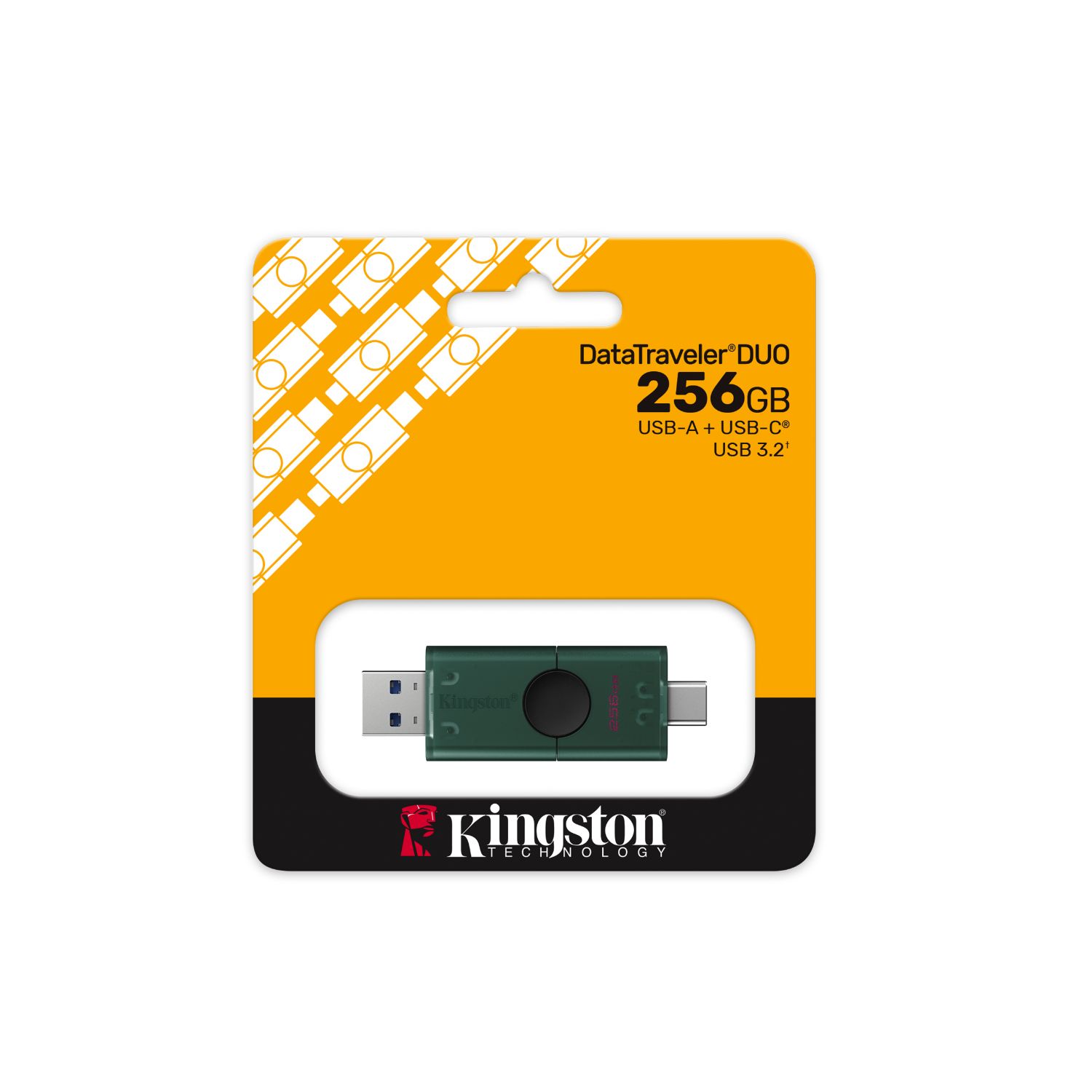 DTDEG2/256GB - Pendrive Kingston DataTraveler Duo G2 256Gb USB-A/USB-C 3.1 Tapa Negro/Verde (DTDEG2/256GB)
