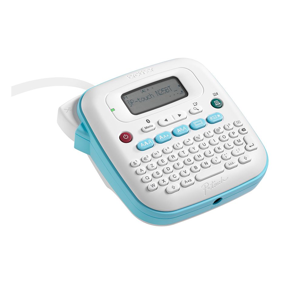 PTN25BTQL1 - Rotuladora Electr�nica Brother de Sobremesa Pantalla con Vista Previa Bluetooth Cinta 12mm Teclado QWERTY Cortador Manual Azul/Blanca (PTN25BTQL1)