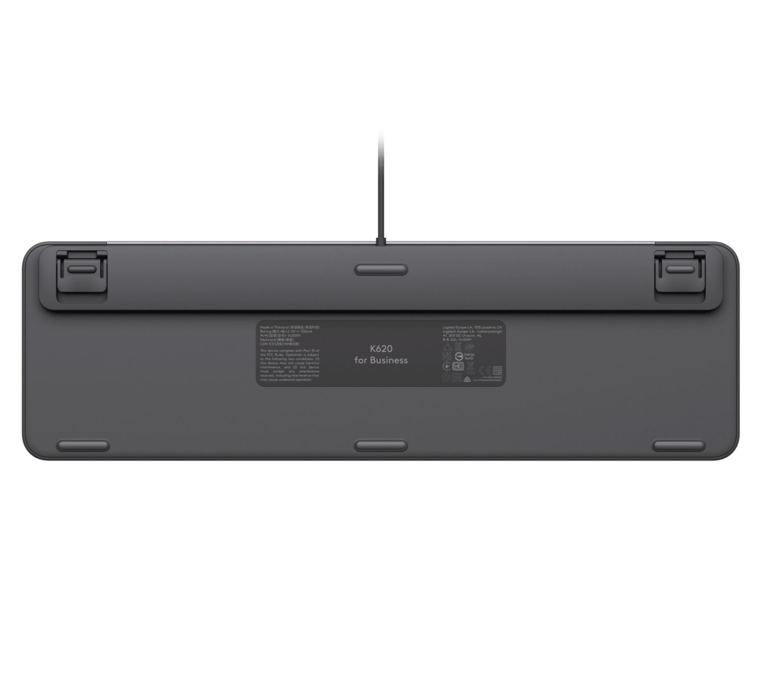 920-013329 - Teclado Logitech Signature Slim Wired K620 QWERTY 108 Teclas USB-C Cable 1.8m Grafito (920-013329)