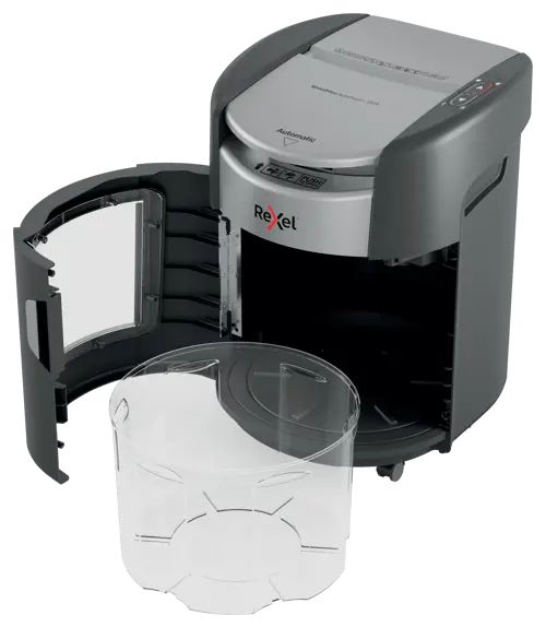 2025150xeu - Destructora REXEL ShredMax AutoFeed+ 150X Corte Cruzado Papel/Grapas/Tarjetas de Cr�dito/Clips P-4 15L 150 Hojas Negra (2025150XEU)