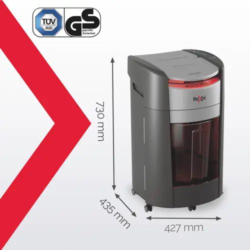 2025300xeu - Destructora REXEL Optimum AutoFeed+ 300X Corte Cruzado Grapas/Papel/Tarjetas de Cr�dito/Clips P-4 25L 300 Hojas Negra (2025300XEU)