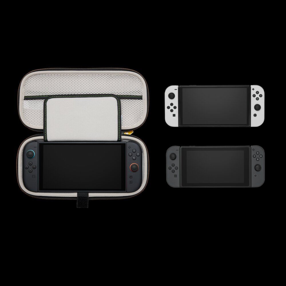 nscs0573 - Funda protectora PowerA Protection Case para Nintendo Switch 2 Carcasa rigida Soporte de juego integrado Guardado para 9 tarjetas de juego y tarjetas microSD Bolsillo de malla Interior de felpa suave Asa de transporte(NSCS0573)