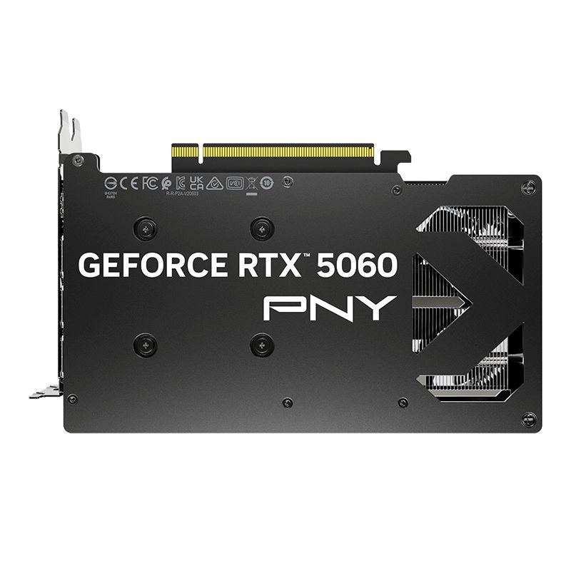 VCG50608DFXPB1 - Tarjeta grafica PNY GeForce RTX 5060 Memoria de 8 GB GDDR6 Sistema de refrigeracion Dual Fan Conexiones HDMI y DisplayPort Compatibilidad con Ray Tracing y DLSS Rendimiento optimizado para gaming y diseno grafico. Negro (VCG50608DFXPB1)